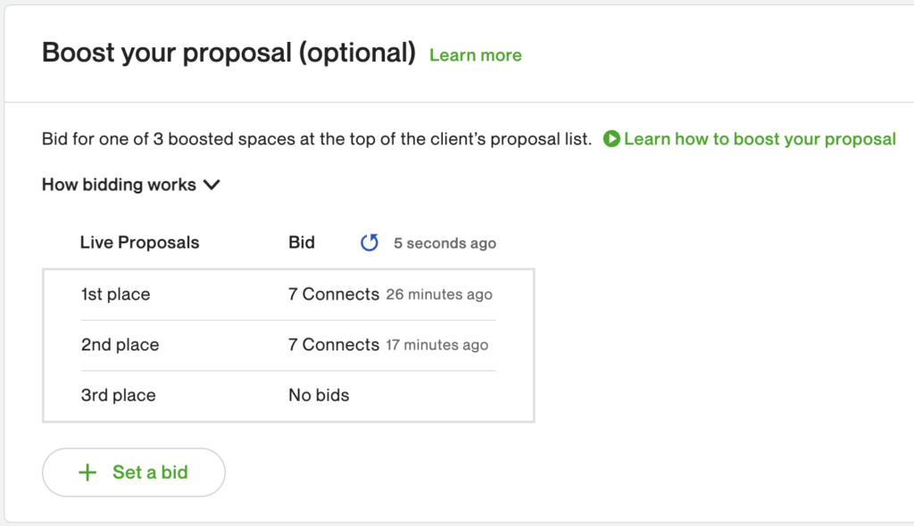 UpWork - Boosting proposals with Connects